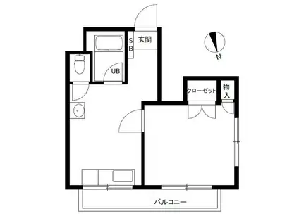 自由ヶ丘第3マンション(1DK/6階)の間取り写真