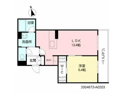 シャーメゾン ソレアード(1LDK/2階)の間取り写真