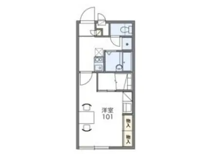 レオパレスMAX A(1K/1階)の間取り写真