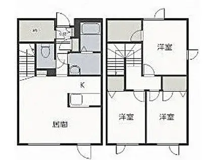 ラ・セーヌ前田弐番館(3LDK/1階)の間取り写真