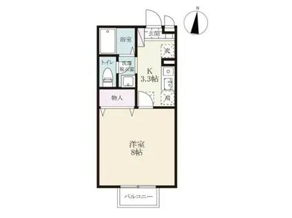 エトワール(1K/1階)の間取り写真