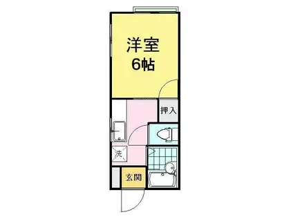 LUNAハウス燕(1K/1階)の間取り写真