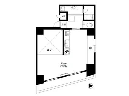西新宿ダイヤモンドパレス(ワンルーム/10階)の間取り写真
