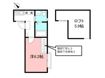 マ・ピエス稲田堤(1K/1階)の間取り写真