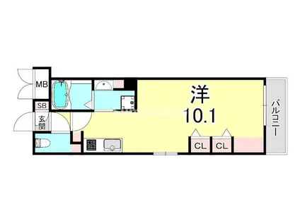 エスタジオ塚口(1K/3階)の間取り写真