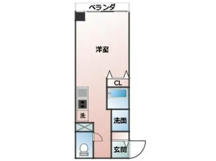 パラッツォ・マニフィコ(ワンルーム/3階)の間取り写真