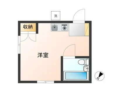 ウィスタリア(ワンルーム/2階)の間取り写真