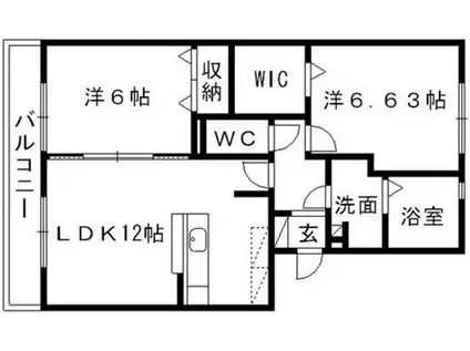 クレイン(2LDK/1階)の間取り写真