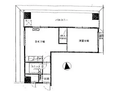 サーラ白金(1DK/4階)の間取り写真