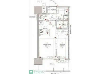 MAXIV新栄(1LDK/15階)の間取り写真