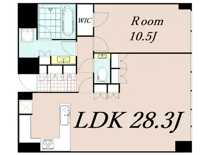 BRILLIA TOWER堂島(1LDK/45階)の間取り写真