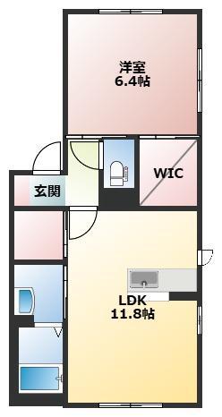 サンロード D棟(1LDK/1階)の間取り写真