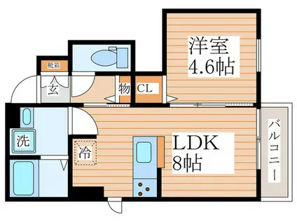 オークヒルズ(1LDK/1階)の間取り写真