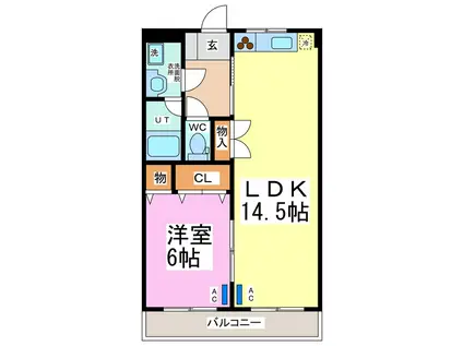 シャトレU(1LDK/2階)の間取り写真