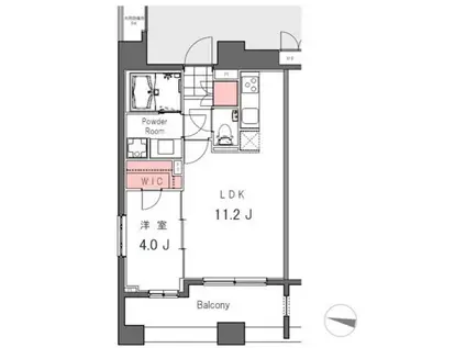 PRIME TERRACE(1LDK/9階)の間取り写真