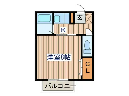 パレーシャル一本杉II(1K/1階)の間取り写真