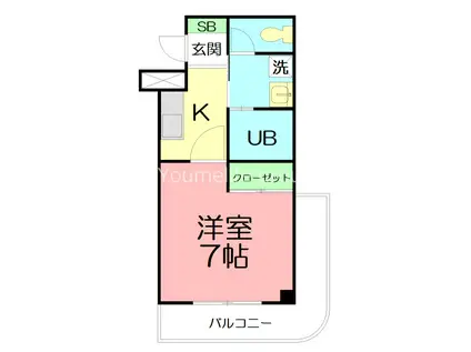 MIビル(1K/3階)の間取り写真