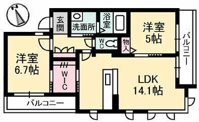 LA FONTE(2LDK/3階)の間取り写真