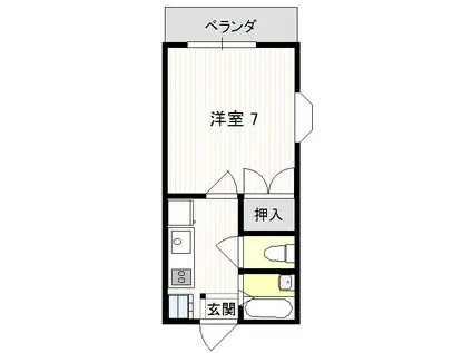 マンション サガミ(1K/3階)の間取り写真