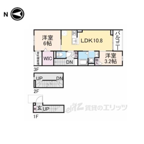 EXCEED宝塚(2LDK/3階)の間取り写真