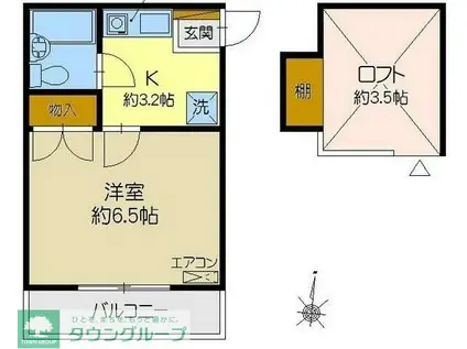 コールグランド大宮(1K/2階)の間取り写真