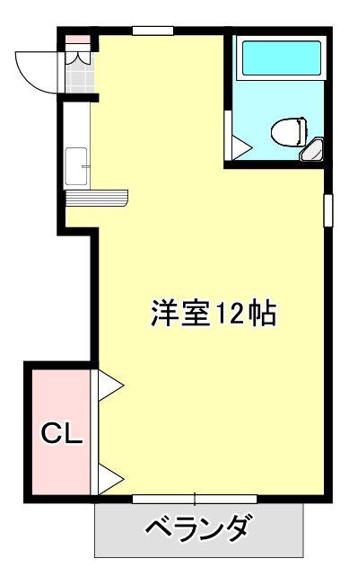 丸美タウン(ワンルーム/2階)の間取り写真