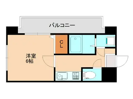 ダイアパレスジュノス大橋(1K/9階)の間取り写真