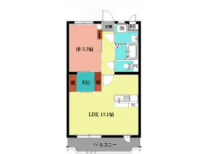 グランコート(1LDK/2階)の間取り写真