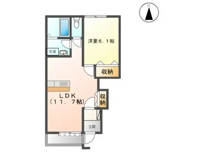 アネックス小向(1LDK/1階)の間取り写真