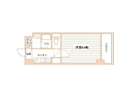 アプリーレ代官町(1K/6階)の間取り写真