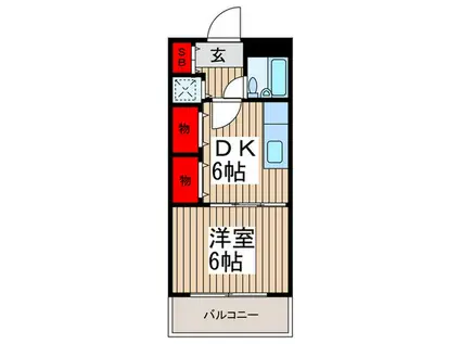 エスポワール(1DK/4階)の間取り写真