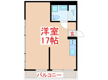 玉龍ビル(ワンルーム/3階)の間取り写真