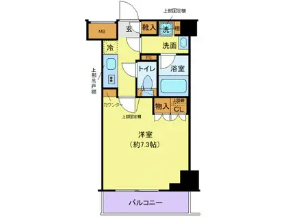 クレヴィスタ大島I(1K/7階)の間取り写真