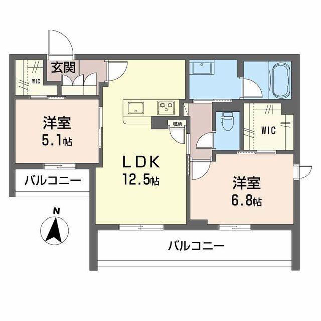 シャーメゾン ボナンザ(2LDK/2階)の間取り写真