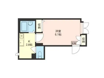 グリーンハイム(1K/1階)の間取り写真