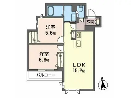 ザ・ガーデンコートハウス(2LDK/2階)の間取り写真