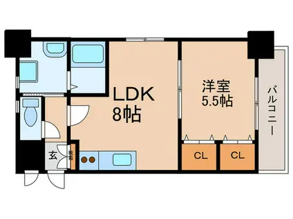 FUSHI BLD(1LDK/9階)の間取り写真
