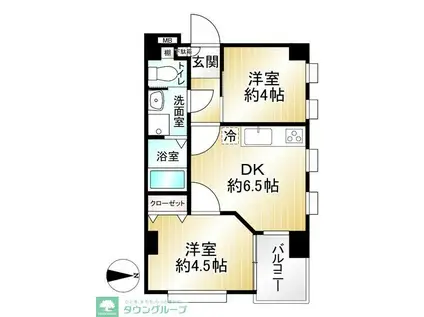 シティオ高円寺(2DK/4階)の間取り写真