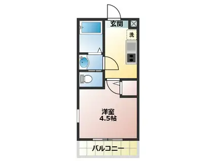 MELDIA古千谷本町2丁目NO.2(1K/3階)の間取り写真