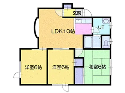 パークシテーフジサワA(3LDK/2階)の間取り写真