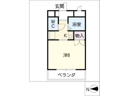 第2マルベリーヒル八事1号棟(1K/1階)の間取り写真