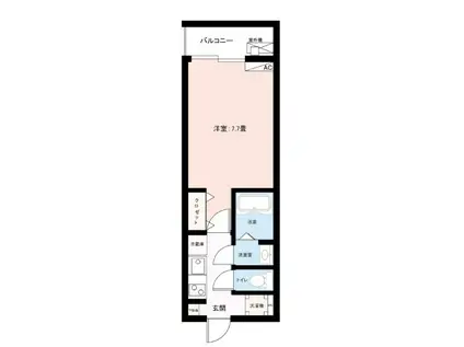 ジーメゾン小平ウエスト(1K/2階)の間取り写真