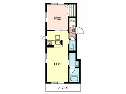 SHAMAISON武庫之荘南(1LDK/1階)の間取り写真