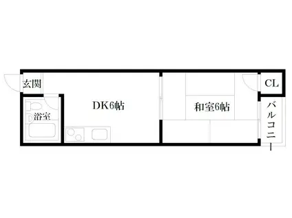 コーポ恵(1DK/2階)の間取り写真