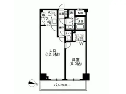 コンフォートレジデンス(1LDK/2階)の間取り写真