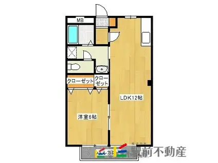 シャトル美しが丘II(1LDK/2階)の間取り写真