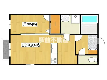 シオン壱番館(1LDK/1階)の間取り写真