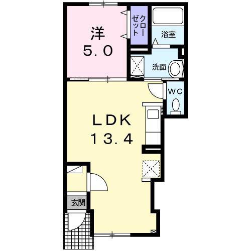 レガート(1LDK/1階)の間取り写真