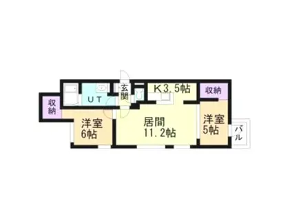 MJ発寒中央(2LDK/2階)の間取り写真