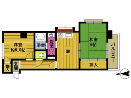 ブールバールカタシマ(2DK/3階)の間取り写真